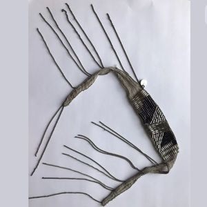 Chan Luu black and silver beaded tie bracelet